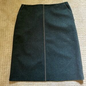 J Crew Wool Blend Pencil Skirt Size 10 Fully Lined w/Contrasting Stitching